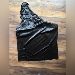 🖤 The Limited Black One-Shoulder Ruffle Top | Size XS